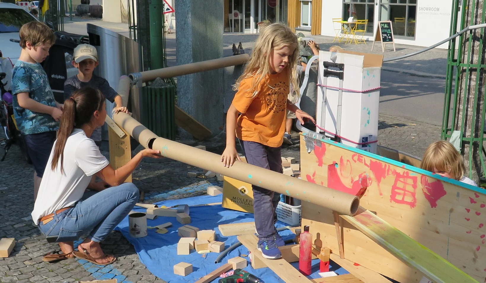 Chugelibahn statt Parkplatz - von Richard und Freunden am PARK(ing) Day 2020 in Sarnen