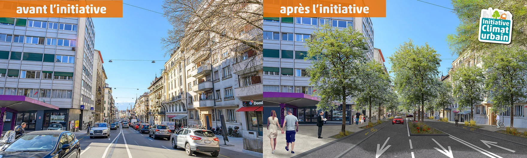 Initiative climat urbain avant-après